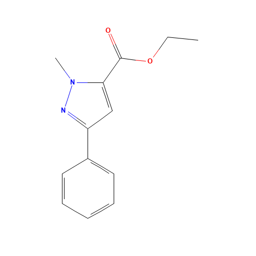 ethyl 2-methyl-5-phenylpyrazole-3-carboxylate (CAS: 10250-63-2) - Chemical Structure and Molecular Formula 