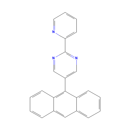 5-anthracen-9-yl-2-pyridin-2-ylpyrimidine (CAS: 1338485-68-9) - Chemical Structure and Molecular Formula 