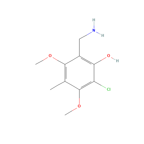 2-(aminomethyl)-6-chloro-3,5-dimethoxy-4-methylphenol (CAS: 38946-47-3) - Chemical Structure and Molecular Formula 
