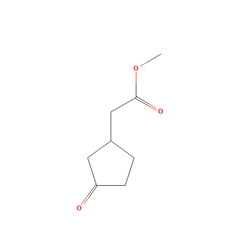 methyl 2-(3-oxocyclopentyl)acetate (CAS: 2630-38-8) - Chemical Structure and Molecular Formula 