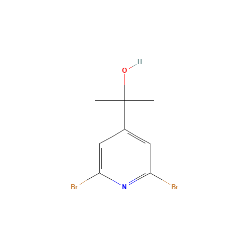 2-(2,6-dibromopyridin-4-yl)propan-2-ol (CAS: 1411772-34-3) - Chemical Structure and Molecular Formula 