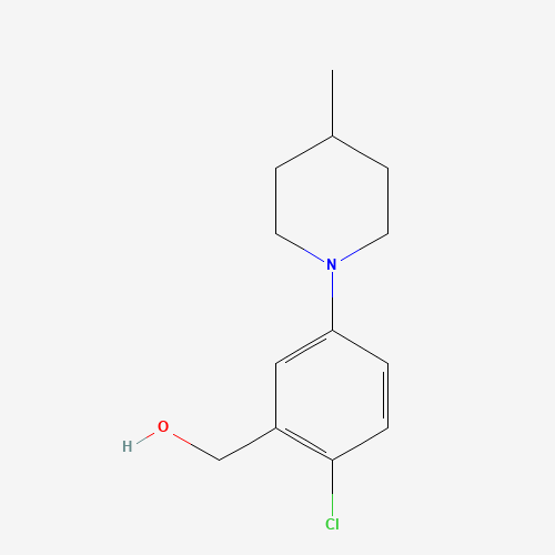 [2-chloro-5-(4-methylpiperidin-1-yl)phenyl]methanol (CAS: 1242315-82-7) - Chemical Structure and Molecular Formula 