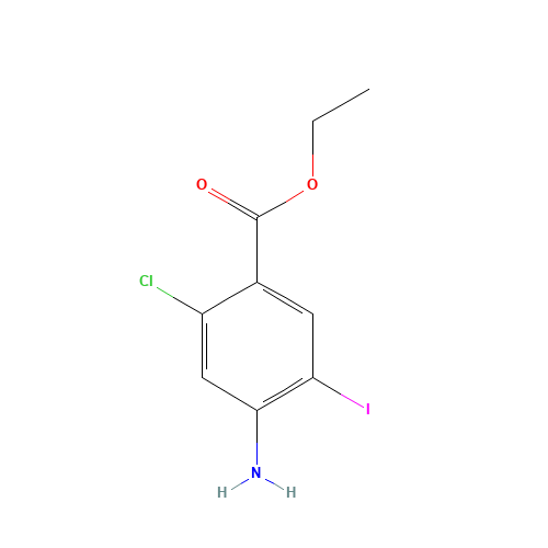 ethyl 4-amino-2-chloro-5-iodobenzoate (CAS: 1057076-51-3) - Chemical Structure and Molecular Formula 