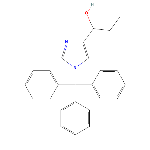 1-(1-tritylimidazol-4-yl)propan-1-ol (CAS: 62256-51-3) - Chemical Structure and Molecular Formula 