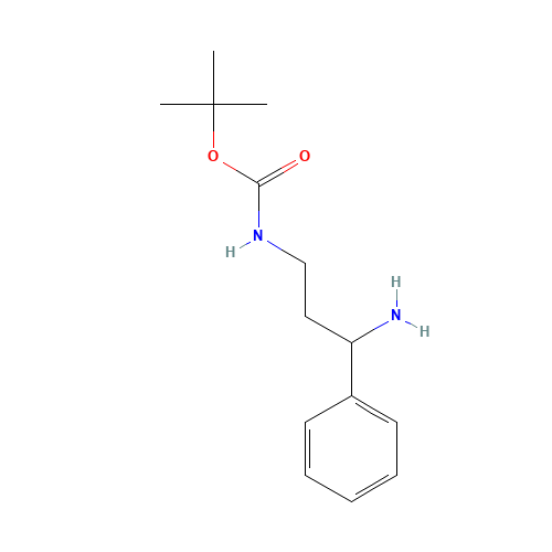 tert-butyl N-(3-amino-3-phenylpropyl)carbamate (CAS: 943321-68-4) - Chemical Structure and Molecular Formula 