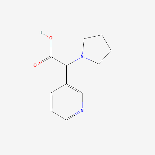 2-pyridin-3-yl-2-pyrrolidin-1-ylacetic acid (CAS: 933760-99-7) - Chemical Structure and Molecular Formula 