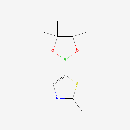 2-methyl-5-(4,4,5,5-tetramethyl-1,3,2-dioxaborolan-2-yl)-1,3-thiazole (CAS: 1218791-01-5) - Chemical Structure and Molecular Formula 