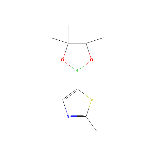 2-methyl-5-(4,4,5,5-tetramethyl-1,3,2-dioxaborolan-2-yl)-1,3-thiazole (CAS: 1218791-01-5) - Chemical Structure and Molecular Formula 