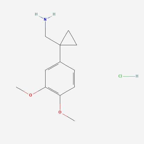 [1-(3,4-dimethoxyphenyl)cyclopropyl]methanamine;hydrochloride (CAS: 1208550-10-0) - Chemical Structure and Molecular Formula 