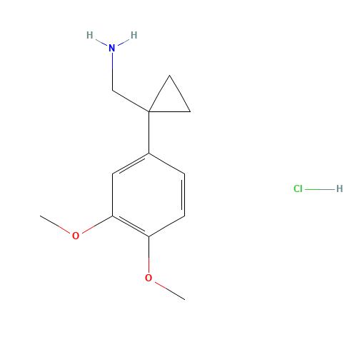 [1-(3,4-dimethoxyphenyl)cyclopropyl]methanamine;hydrochloride (CAS: 1208550-10-0) - Chemical Structure and Molecular Formula 