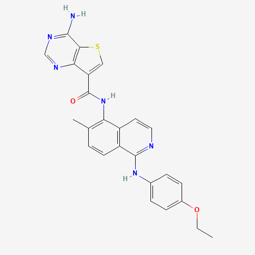 4-amino-N-[1-(4-ethoxyanilino)-6-methylisoquinolin-5-yl]thieno[3,2-d]pyrimidine-7-carboxamide (CAS: 1446111-53-0) - Chemical Structure and Molecular Formula 
