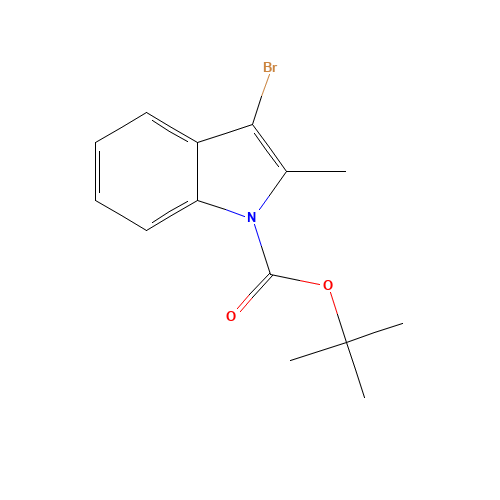 tert-butyl 3-bromo-2-methylindole-1-carboxylate (CAS: 775305-12-9) - Chemical Structure and Molecular Formula 