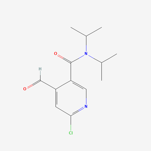 6-chloro-4-formyl-N,N-di(propan-2-yl)pyridine-3-carboxamide (CAS: 905273-88-3) - Chemical Structure and Molecular Formula 