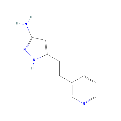 5-(2-pyridin-3-ylethyl)-1H-pyrazol-3-amine (CAS: 1000896-70-7) - Chemical Structure and Molecular Formula 