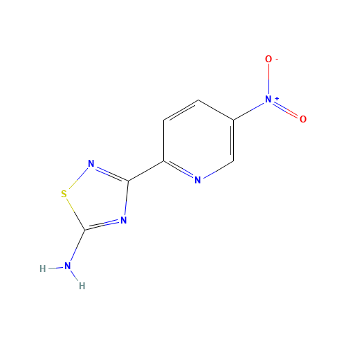 3-(5-nitropyridin-2-yl)-1,2,4-thiadiazol-5-amine (CAS: 1179360-99-6) - Chemical Structure and Molecular Formula 