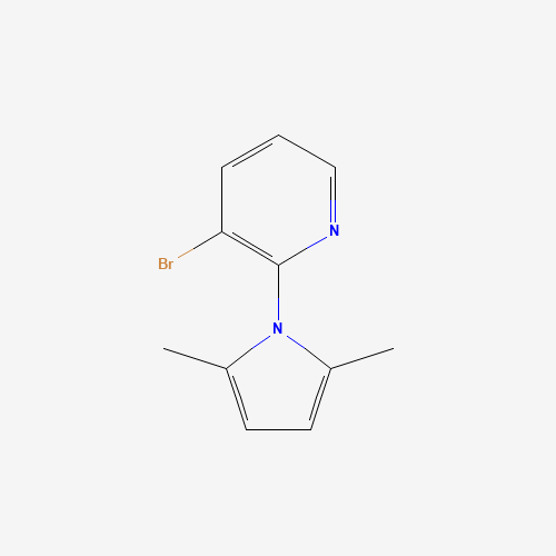 3-bromo-2-(2,5-dimethylpyrrol-1-yl)pyridine (CAS: 1021910-58-6) - Chemical Structure and Molecular Formula 
