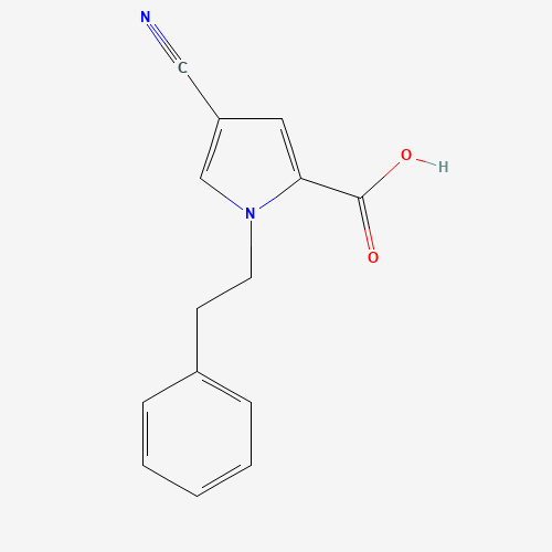 4-cyano-1-(2-phenylethyl)pyrrole-2-carboxylic acid (CAS: 66491-01-8) - Chemical Structure and Molecular Formula 