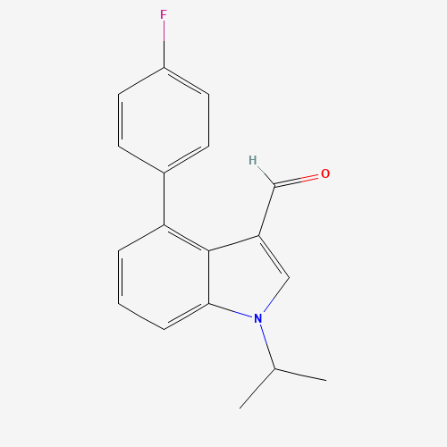 4-(4-fluorophenyl)-1-propan-2-ylindole-3-carbaldehyde (CAS: 1350760-31-4) - Chemical Structure and Molecular Formula 