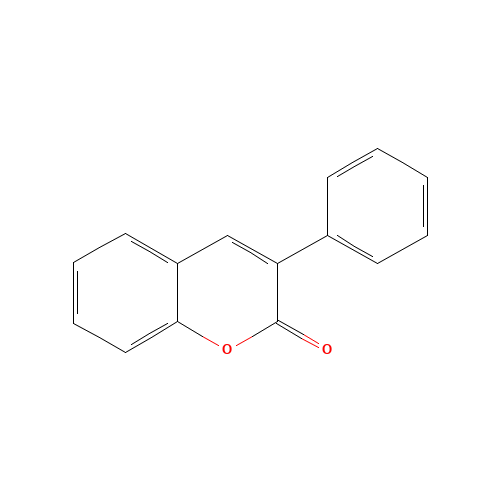 3-phenylchromen-2-one (CAS: 955-10-2) - Chemical Structure and Molecular Formula 