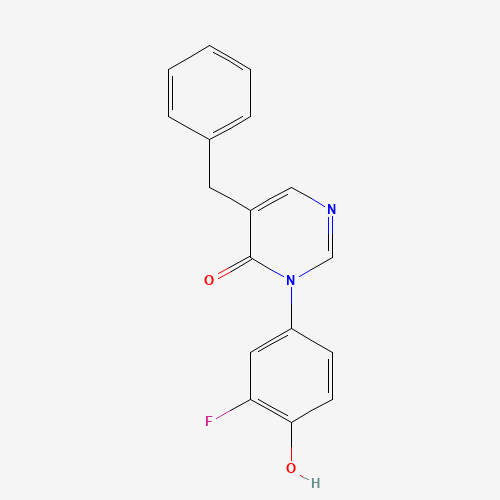 5-benzyl-3-(3-fluoro-4-hydroxyphenyl)pyrimidin-4-one (CAS: 960299-00-7) - Chemical Structure and Molecular Formula 