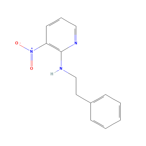 3-nitro-N-(2-phenylethyl)pyridin-2-amine (CAS: 2853-54-5) - Chemical Structure and Molecular Formula 