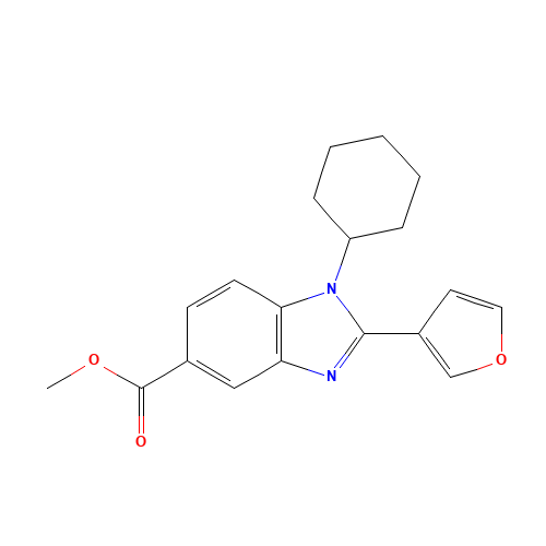 methyl 1-cyclohexyl-2-(furan-3-yl)benzimidazole-5-carboxylate (CAS: 824949-98-6) - Related Chemical Product