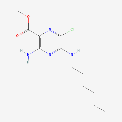 methyl 3-amino-6-chloro-5-(hexylamino)pyrazine-2-carboxylate (CAS: 1472-27-1) - Chemical Structure and Molecular Formula 