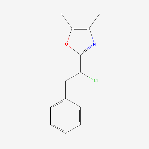 2-(1-chloro-2-phenylethyl)-4,5-dimethyl-1,3-oxazole (CAS: 1092352-12-9) - Chemical Structure and Molecular Formula 