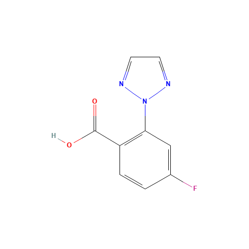 4-fluoro-2-(triazol-2-yl)benzoic acid (CAS: 1293284-50-0) - Chemical Structure and Molecular Formula 