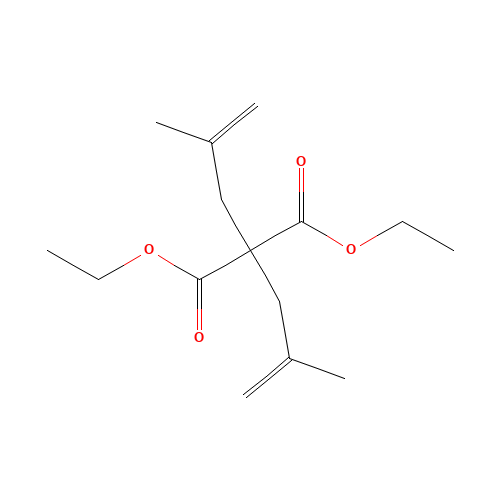 diethyl 2,2-bis(2-methylprop-2-enyl)propanedioate (CAS: 4162-61-2) - Chemical Structure and Molecular Formula 