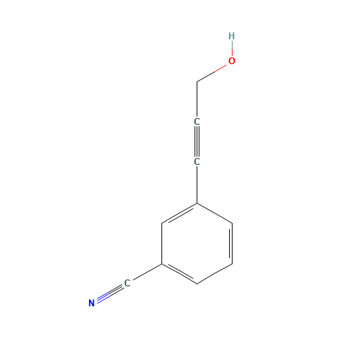 3-(3-hydroxyprop-1-ynyl)benzonitrile (CAS: 170859-72-0) - Chemical Structure and Molecular Formula 