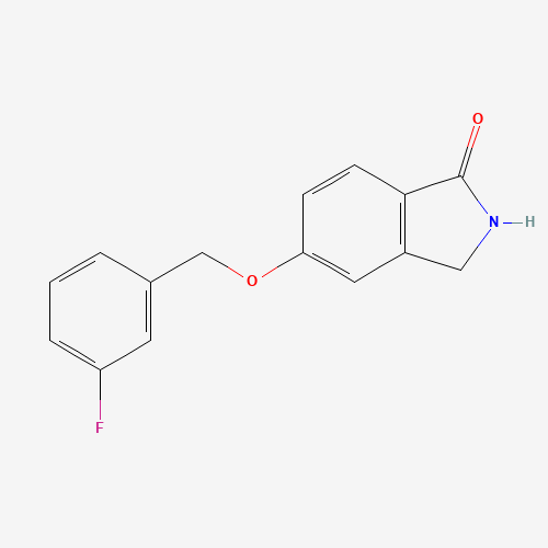 5-[(3-fluorophenyl)methoxy]-2,3-dihydroisoindol-1-one (CAS: 659737-45-8) - Chemical Structure and Molecular Formula 