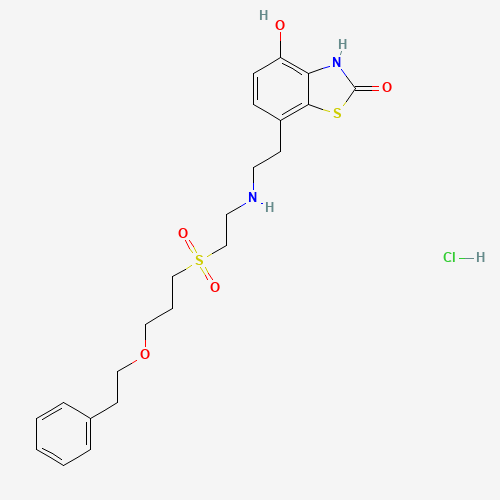 4-hydroxy-7-[2-[2-[3-(2-phenylethoxy)propylsulfonyl]ethylamino]ethyl]-3H-1,3-benzothiazol-2-one;hydrochloride (CAS: 154189-24-9) - Chemical Structure and Molecular Formula 