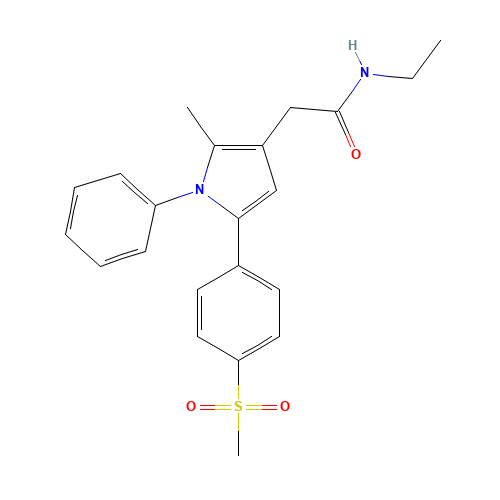 N-ethyl-2-[2-methyl-5-(4-methylsulfonylphenyl)-1-phenylpyrrol-3-yl]acetamide (CAS: 1005451-51-3) - Related Chemical Product