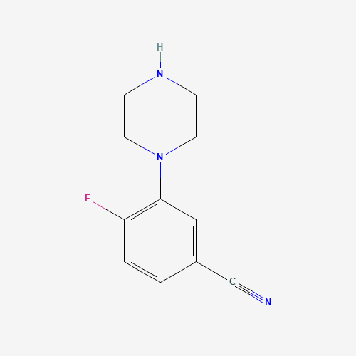 4-fluoro-3-piperazin-1-ylbenzonitrile (CAS: 929884-93-5) - Chemical Structure and Molecular Formula 