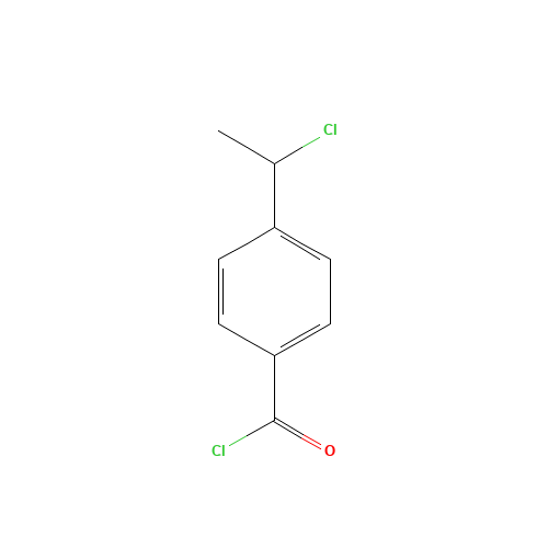 4-(1-chloroethyl)benzoyl chloride (CAS: 64382-49-6) - Chemical Structure and Molecular Formula 