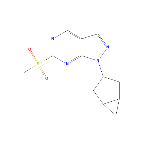 1-(3-bicyclo[3.1.0]hexanyl)-6-methylsulfonylpyrazolo[3,4-d]pyrimidine (CAS: 1365170-20-2) - Chemical Structure and Molecular Formula 