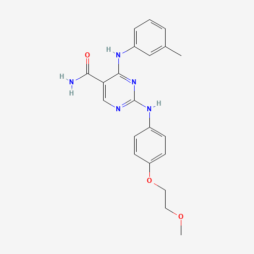 2-[4-(2-methoxyethoxy)anilino]-4-(3-methylanilino)pyrimidine-5-carboxamide (CAS: 1198301-36-8) - Related Chemical Product