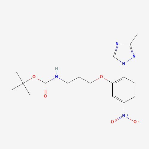 tert-butyl N-[3-[2-(3-methyl-1,2,4-triazol-1-yl)-5-nitrophenoxy]propyl]carbamate (CAS: 1356009-27-2) - Chemical Structure and Molecular Formula 