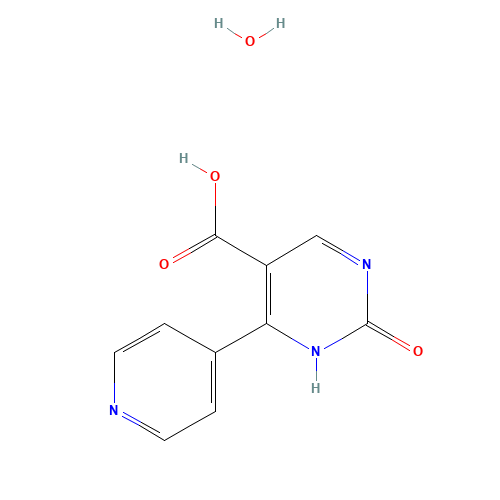 2-oxo-6-pyridin-4-yl-1H-pyrimidine-5-carboxylic acid;hydrate (CAS: 690631-95-9) - Chemical Structure and Molecular Formula 