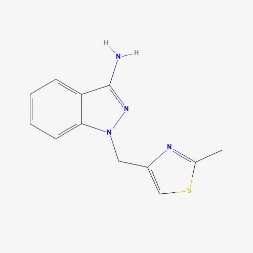 1-[(2-methyl-1,3-thiazol-4-yl)methyl]indazol-3-amine (CAS: 1372891-43-4) - Chemical Structure and Molecular Formula 