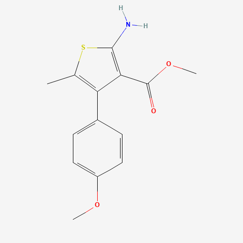 methyl 2-amino-4-(4-methoxyphenyl)-5-methylthiophene-3-carboxylate (CAS: 350989-87-6) - Chemical Structure and Molecular Formula 