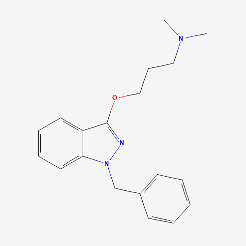 3-(1-benzylindazol-3-yl)oxy-N,N-dimethylpropan-1-amine (CAS: 642-72-8) - Chemical Structure and Molecular Formula 