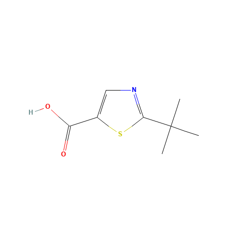 2-tert-butyl-1,3-thiazole-4-carboxylic acid (CAS: 1012881-39-8) - Chemical Structure and Molecular Formula 