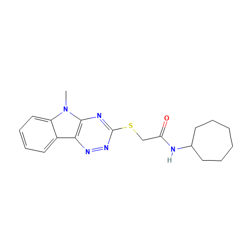 N-cycloheptyl-2-[(5-methyl-[1,2,4]triazino[5,6-b]indol-3-yl)sulfanyl]acetamide (CAS: 603946-02-7) - Related Chemical Product