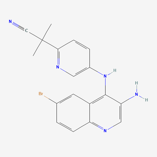2-[5-[(3-amino-6-bromoquinolin-4-yl)amino]pyridin-2-yl]-2-methylpropanenitrile (CAS: 1370616-09-3) - Related Chemical Product