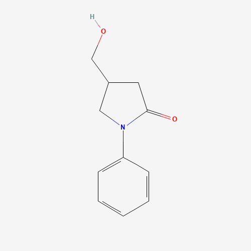 4-(hydroxymethyl)-1-phenylpyrrolidin-2-one (CAS: 64320-90-7) - Chemical Structure and Molecular Formula 