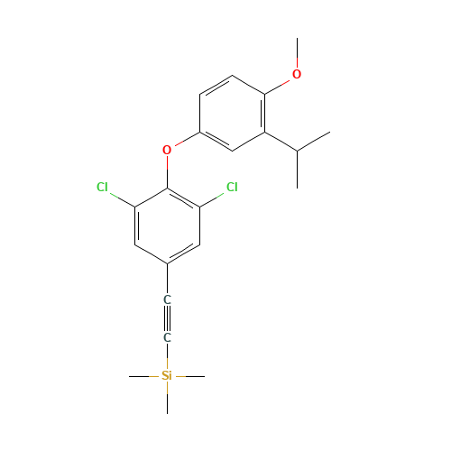 2-[3,5-dichloro-4-(4-methoxy-3-propan-2-ylphenoxy)phenyl]ethynyl-trimethylsilane (CAS: 525575-59-1) - Chemical Structure and Molecular Formula 