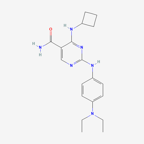 4-(cyclobutylamino)-2-[4-(diethylamino)anilino]pyrimidine-5-carboxamide (CAS: 1198301-98-2) - Chemical Structure and Molecular Formula 