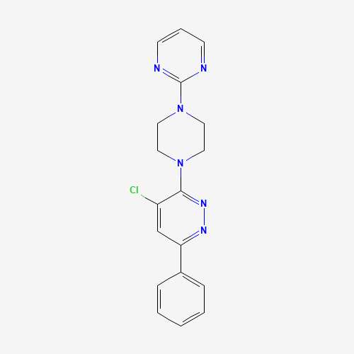 4-chloro-6-phenyl-3-(4-pyrimidin-2-ylpiperazin-1-yl)pyridazine (CAS: 886208-70-4) - Chemical Structure and Molecular Formula 